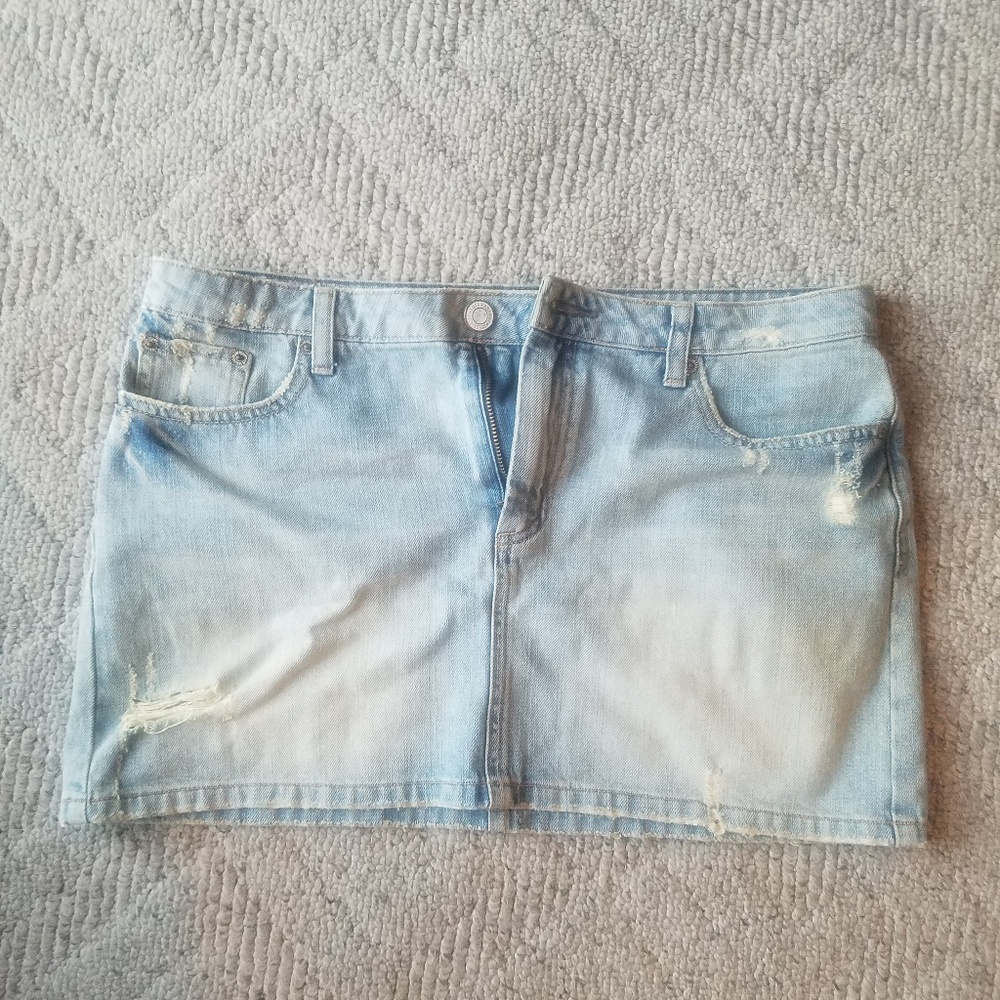 Distressed Jean skirt